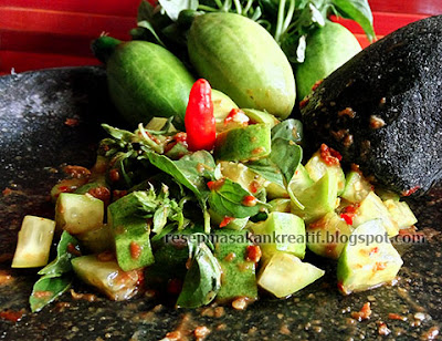 Resep reuceuh bonteng lalapan khas Sunda