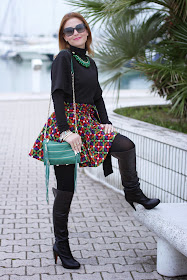 letthemstare.com, Let them stare bow skirt, Rebecca Minkoff zipper bag, Fashion and Cookies, fashion blogger