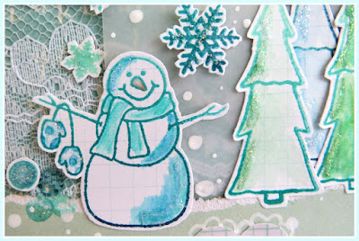 SRM Stickers Blog - { warm wishes · merry christmas} by Shannon - #card #christmas #janesdoodles #lace #warmwishes #stickers #lace #twine