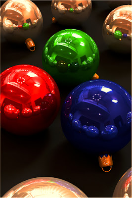 Christmas Glass Balls iPhone Wallpapers,3D iphone wallpapers
