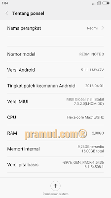 spesifikasi default xiaomi redmi note 3 pro