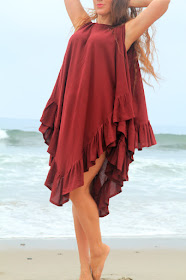 Beach Cover Up Poncho with Ruffles by Mademoiselle Mermaid