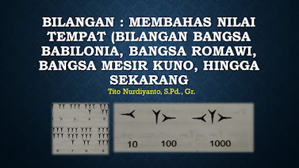 Bilangan : Membahas  Nilai Tempat (Bilangan Bangsa Bbilonia, Bangsa Romawi, Bangsa Mesir Kuno, hingga Sekarang)