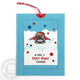 Sunny Studio Stamps Super Duper Flying Superhero Interactive Pop-up Birthday Card (using Sliding Window Dies)