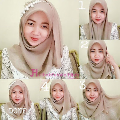 tutorial hijab segi empat modern simple dan modis terbaru