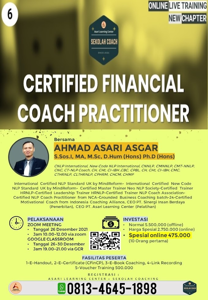 WA.0813-4645-1898 | CERTIFIED FINANCIAL COACH PRACTITIONER