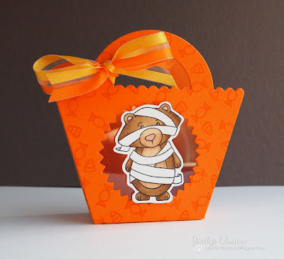 Mummy Bear Halloween treat bag card byJocelyn Olson