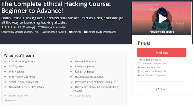 [100% Free] The Complete Ethical Hacking Course: Beginner to Advance!