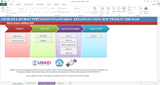 Tampilan awal aplikasi olah dana bos 2015