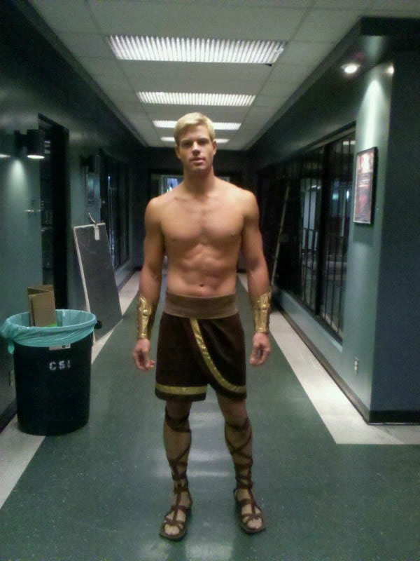 Trevor Donovan as Sexy Spartan on CSI