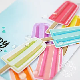 Sunny Studio Stamps: Perfect Popsicles Happy Rainbow Popsicle Card by Lexa Levana