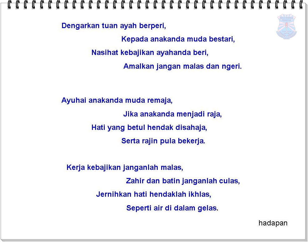 Pantun Nasihat 4 Kerat - Bing