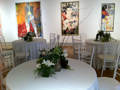 Wedding centerpieces at the PAFA by Stein Your Florist Co.