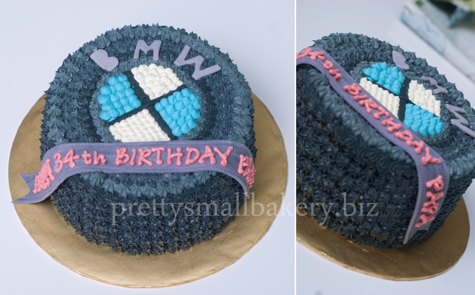 Kek birthday logo BMW khas utk papa - Prettysmallbakery