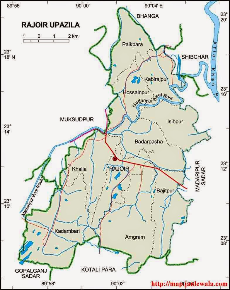 rajoir upazila map of bangladesh