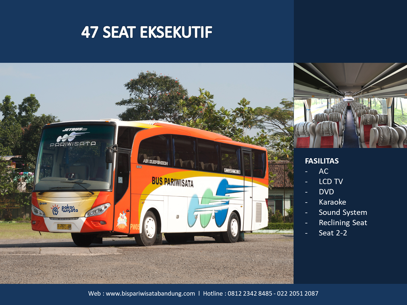 Sewa Bus Pariwisata Jetbus 47 Seat Bandung