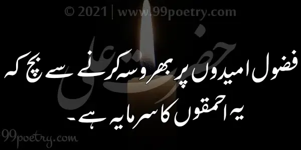 Fuzool Umeedon Par Bharosa-hazrat Ali Aqwal Urdu