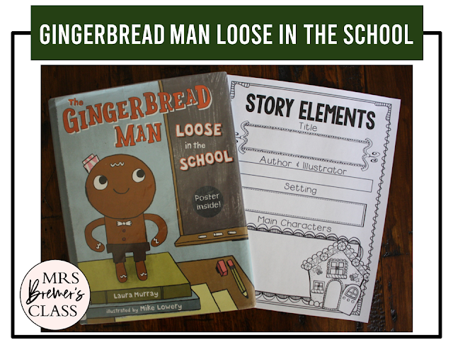 Gingerbread Man Loose in the School book activities unit with literacy printables, reading companion activities, lesson ideas, and a craft for Kindergarten and First Grade