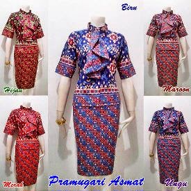  Model  Baju Batik  Pramugari  Motif Asmat Batik  Bagoes Solo