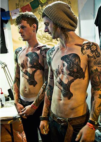 Hunks with matching tattoos Love or Hate Posted by Meghan and Lana at 