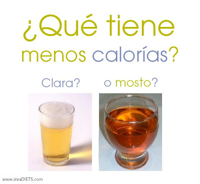 calorías mosto calorías clara