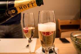Moet & Chandon champagne with a raspberry | Svelte Salivations