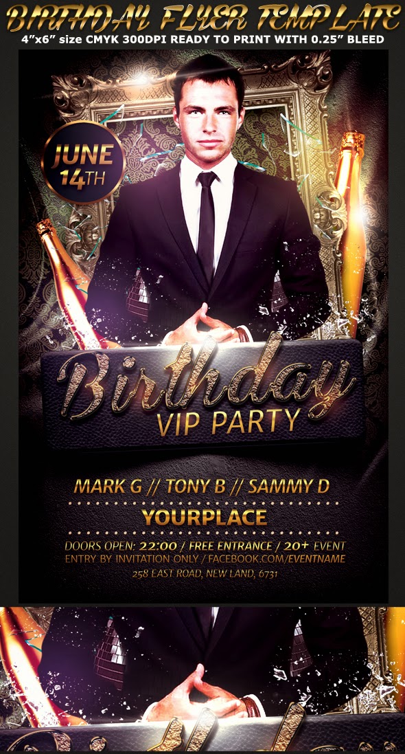  Birthday/Bachelor Party Flyer Template
