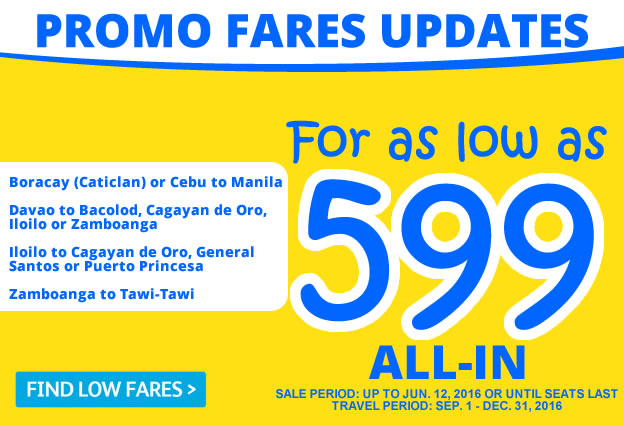 Seat Sale Promo 599 Manila to Boracay 2016