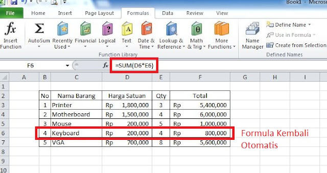 Formula Di Excel Tidak Berfungsi Otomatis, Ini dia Penyebabnya !!!