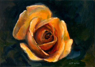 Yellow Rose Oil Painting by Jeff Ward