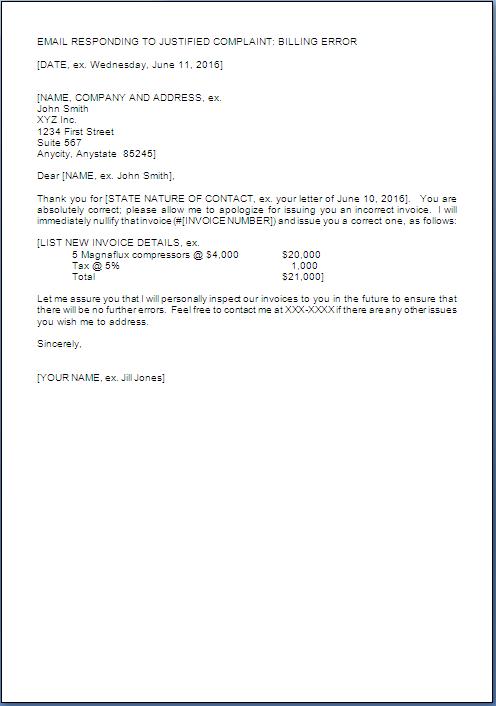 s g invoice t format Letter Customer Reply Complaint Sample