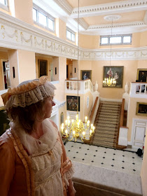 Rachel in Georgian costume  inside Mount Edgcumbe House