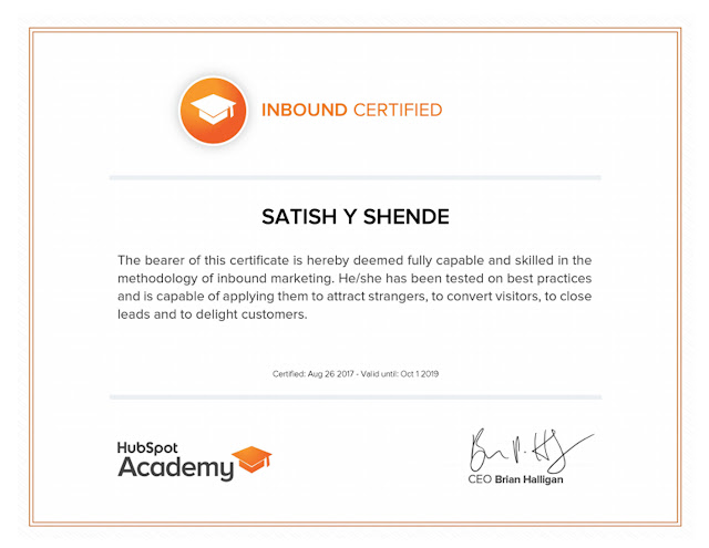 HubSpot Inbound Certificate