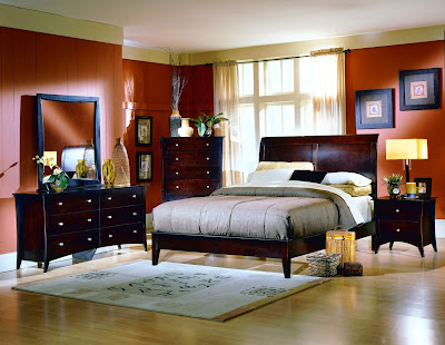 bed room with elegant dark furniture ideas