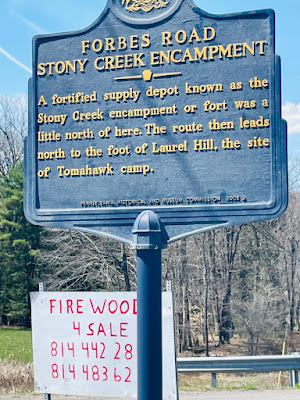 Forbes Road Stony Creek Encampment Historical Marker in Somerset County Pennsylvania