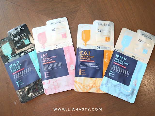 MEDIHEAL Mask Ampoulex dengan 2 langkah Sheet mask & Ceramide Pure Ampoule