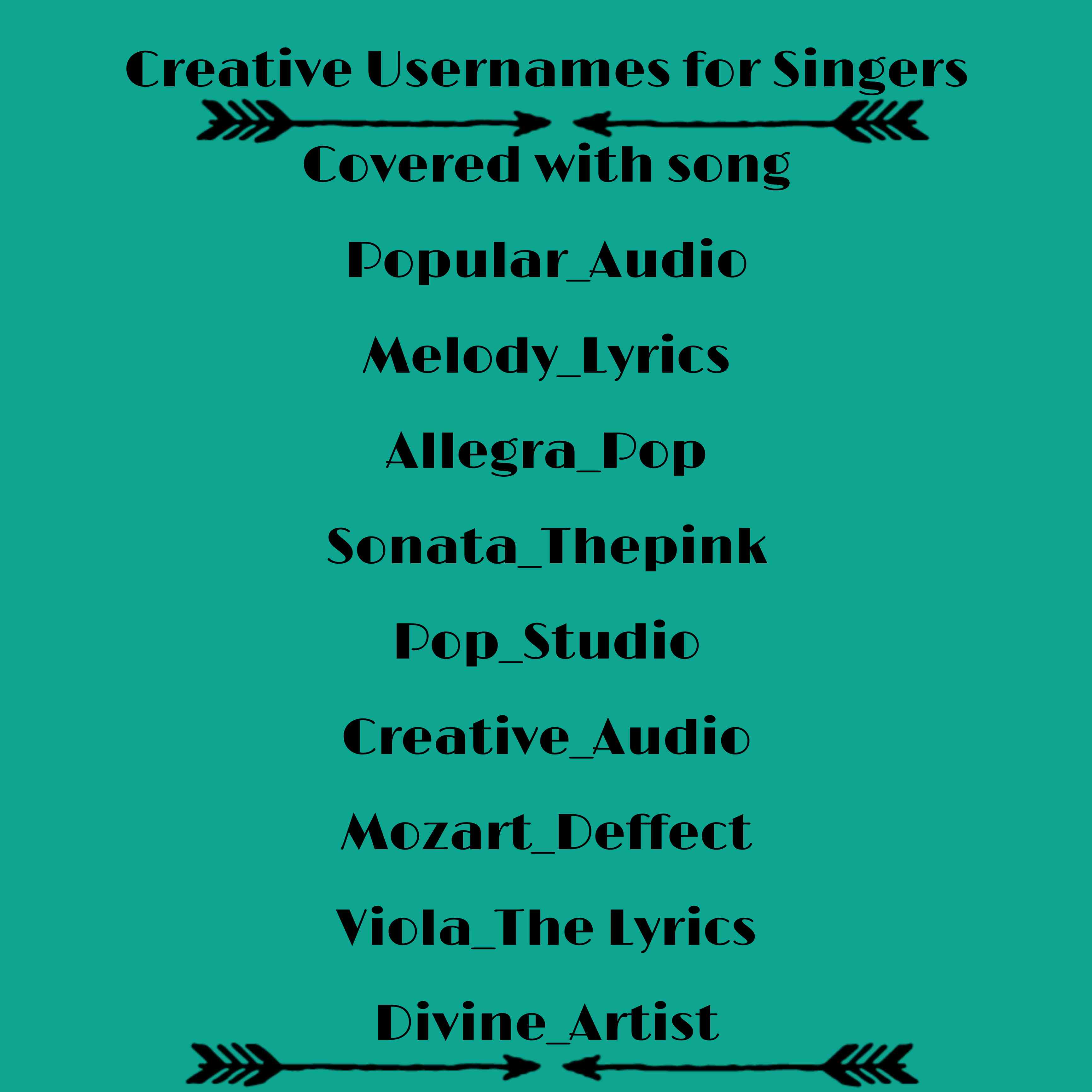 Creative Usernames for Singers