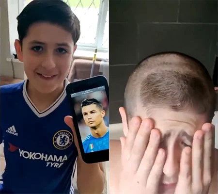 Boy devastated after dad 'mistakenly' gives wrong Ronaldo haircut