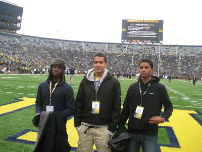 Jaleel Hytchye, Derek Kief and Cameron Bouldin unofficial visit to UM game