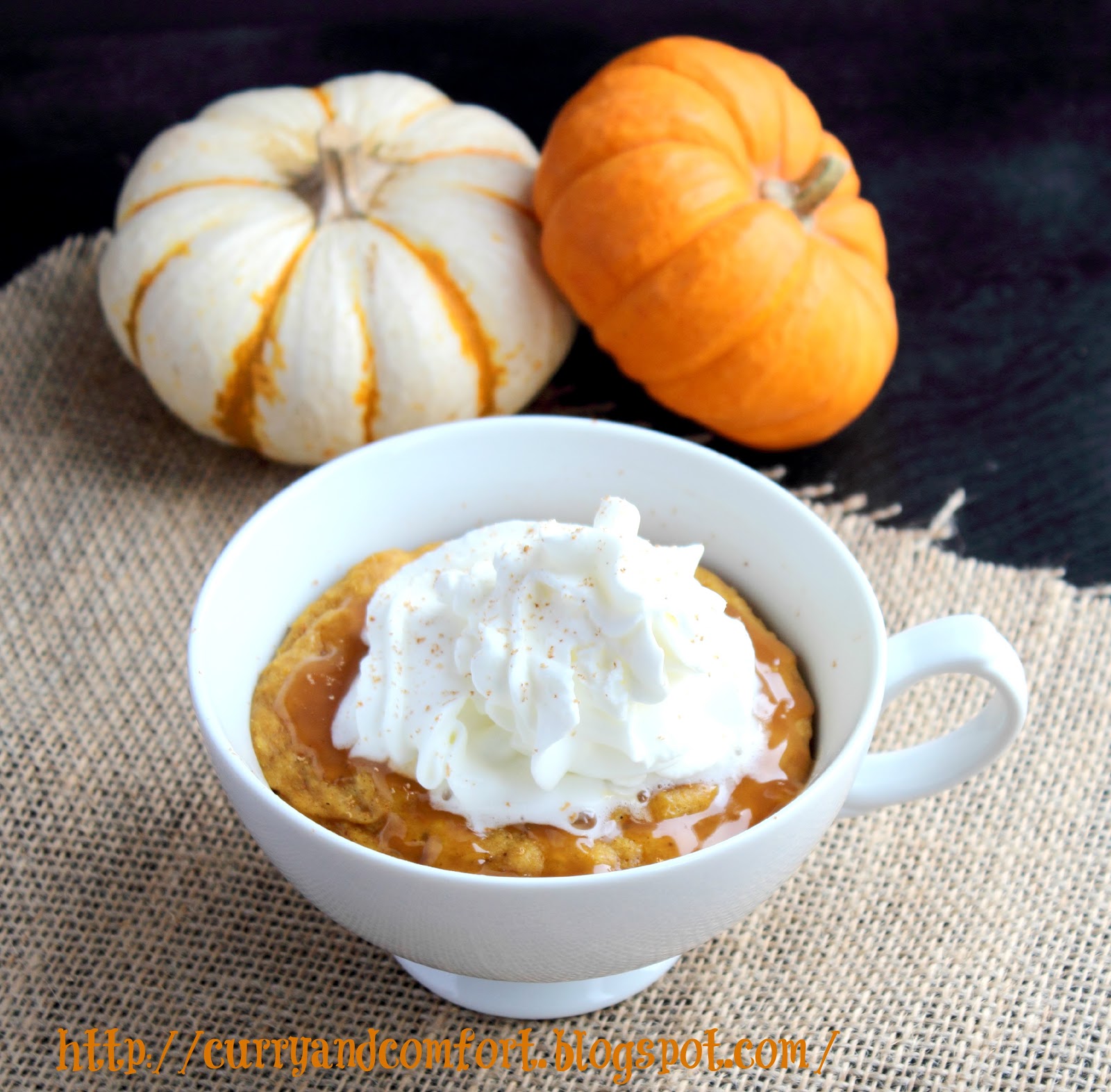 Kitchen Simmer 2 Minute Pumpkin Caramel Cake in a Mug