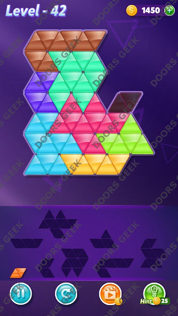 Block! Triangle Puzzle Expert Level 42 Solution, Cheats, Walkthrough for Android, iPhone, iPad and iPod