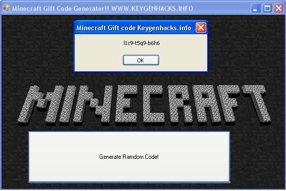 MineCraft Gift Code Keygen: Minecraft Gift Code Generator 