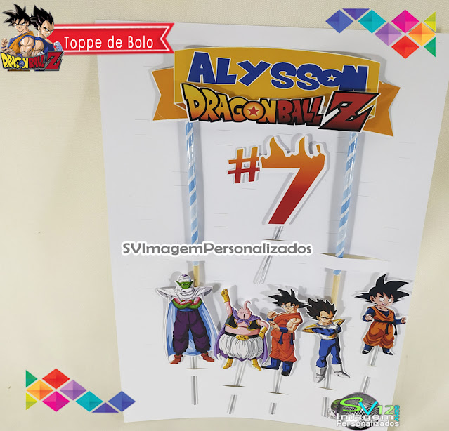 Dragon Ball Z dicas e ideias para decoração de festa personalizados topper de bolo