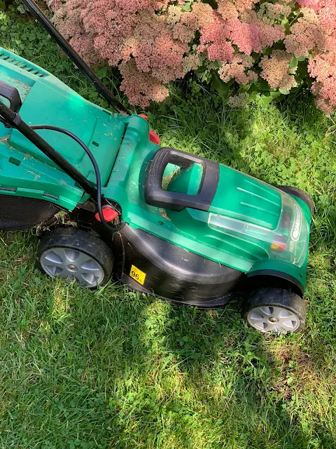 a lawn mower cutting grass