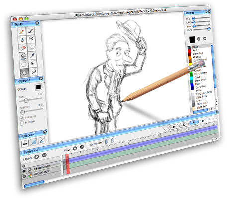 Pencil is a 2D bitmap and vector based, free animation tool for MACs ...