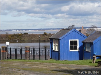 Not bathing huts, but offices over looking the Ship Canal and Mersey and now John Lennon Airport P1230610sm