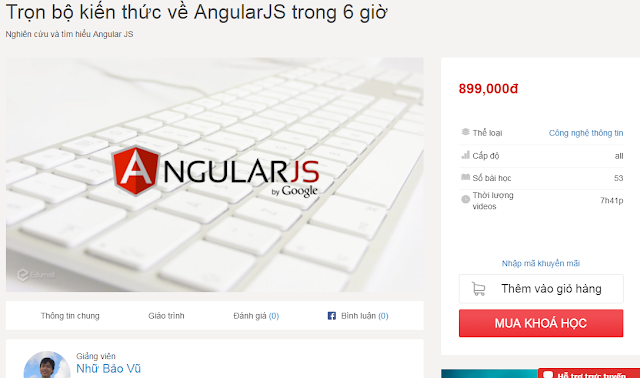 SHARE Khóa Học: Trọn bộ kiến thức về AngularJS trong 6 giờ của Edumall.vn