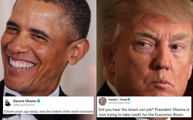 Obama, Trump fight on twitter over who should take credit for US economy 