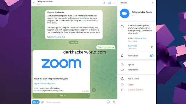 Telegram Zoom Bot