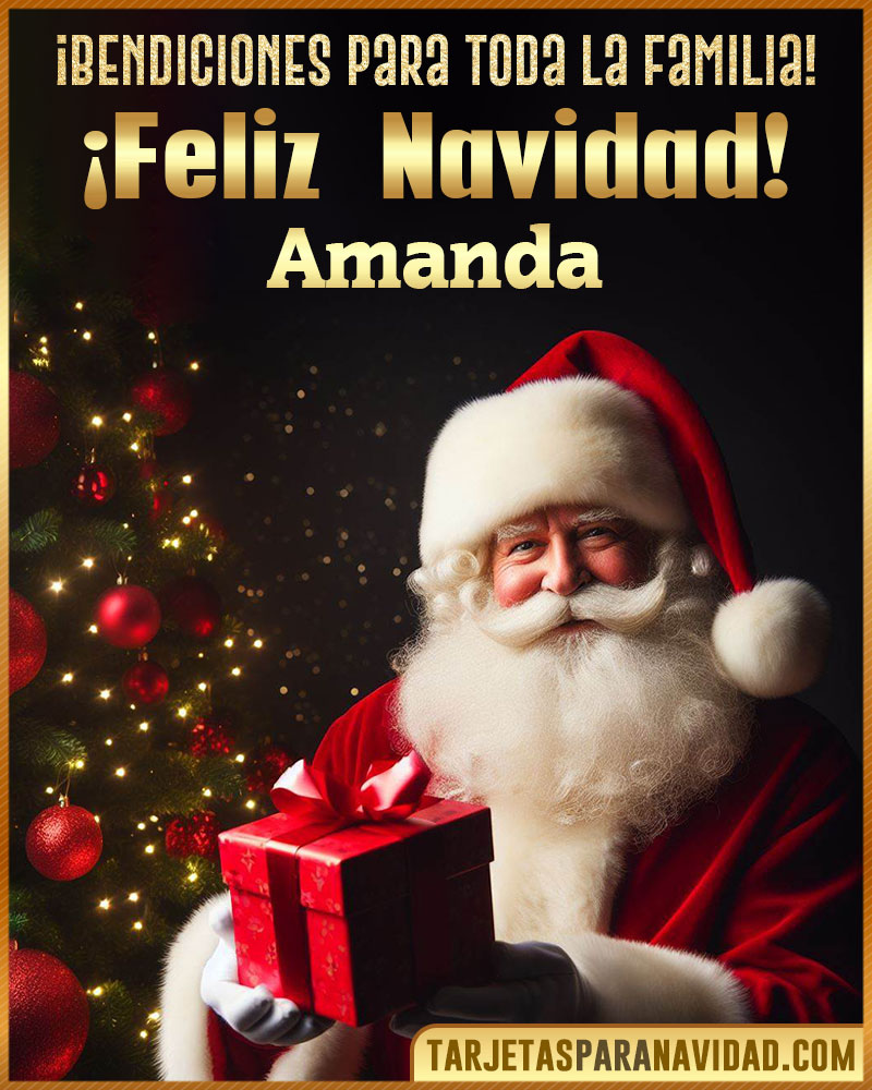 Tarjetas de Papá Noel para Amanda